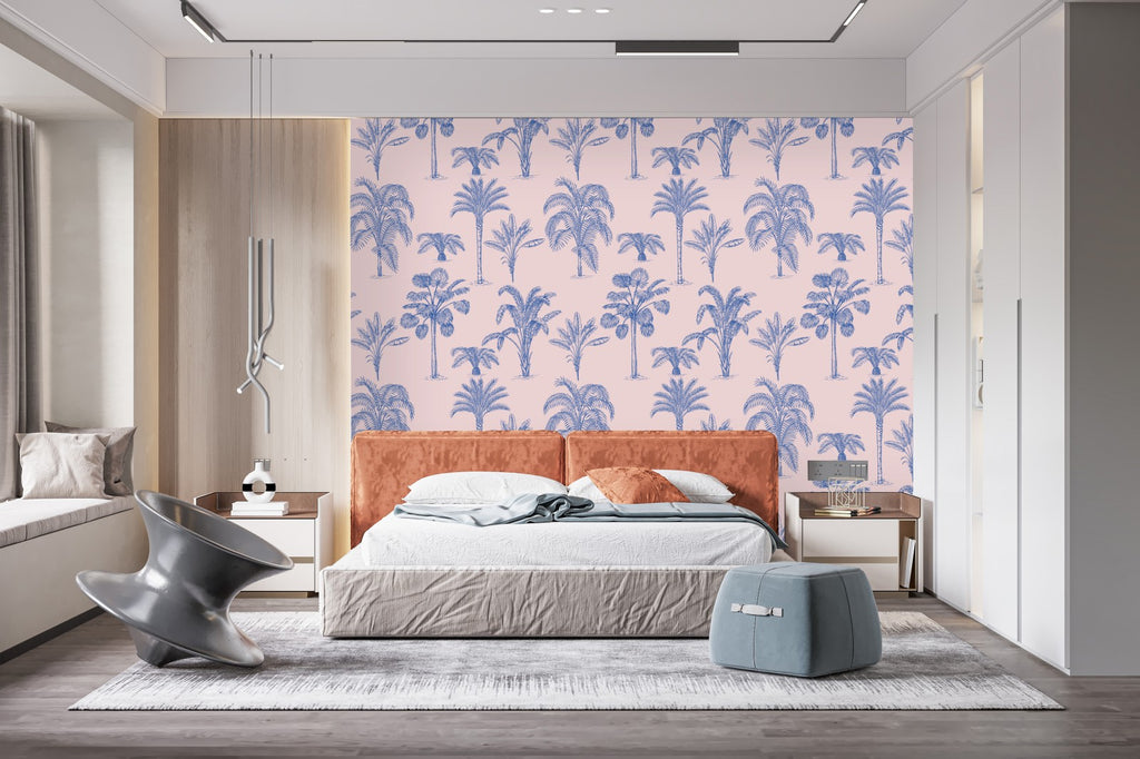 Blue Palms Wallpaper uniQstiQ Tropical