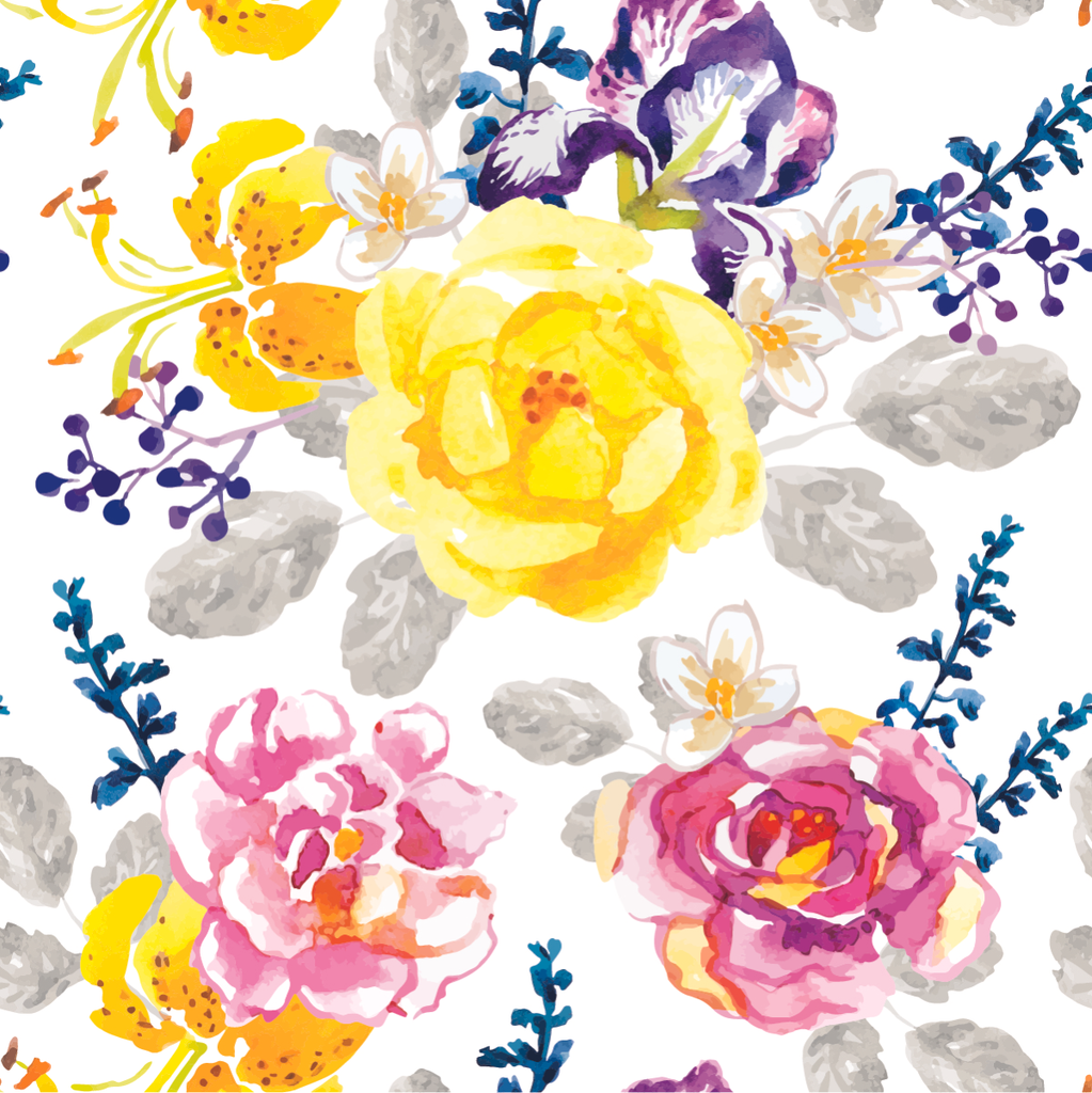 Water Colored Flowers Wallpaper uniQstiQ Murals
