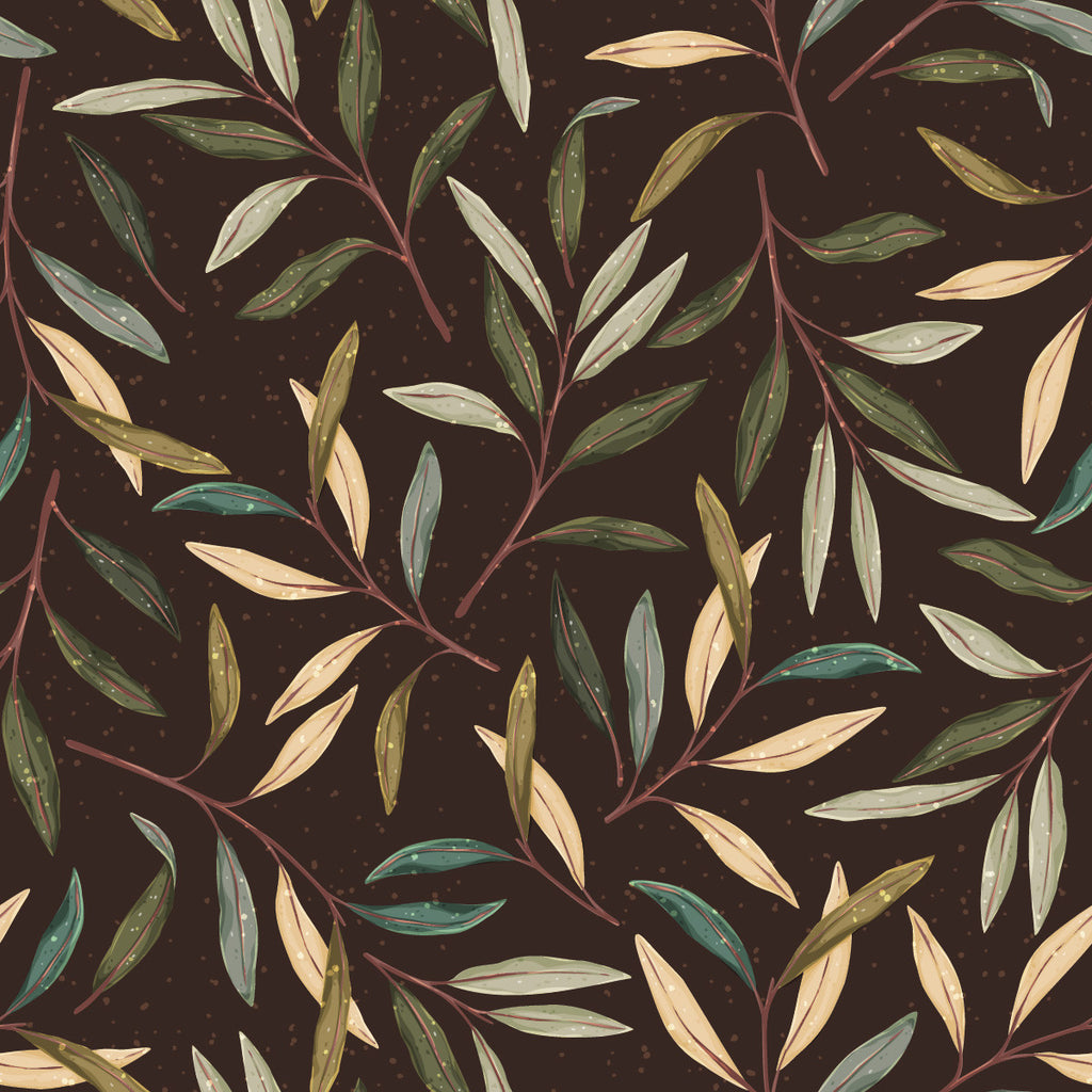 Dark Leaves Pattern Wallpaper  uniQstiQ Botanical