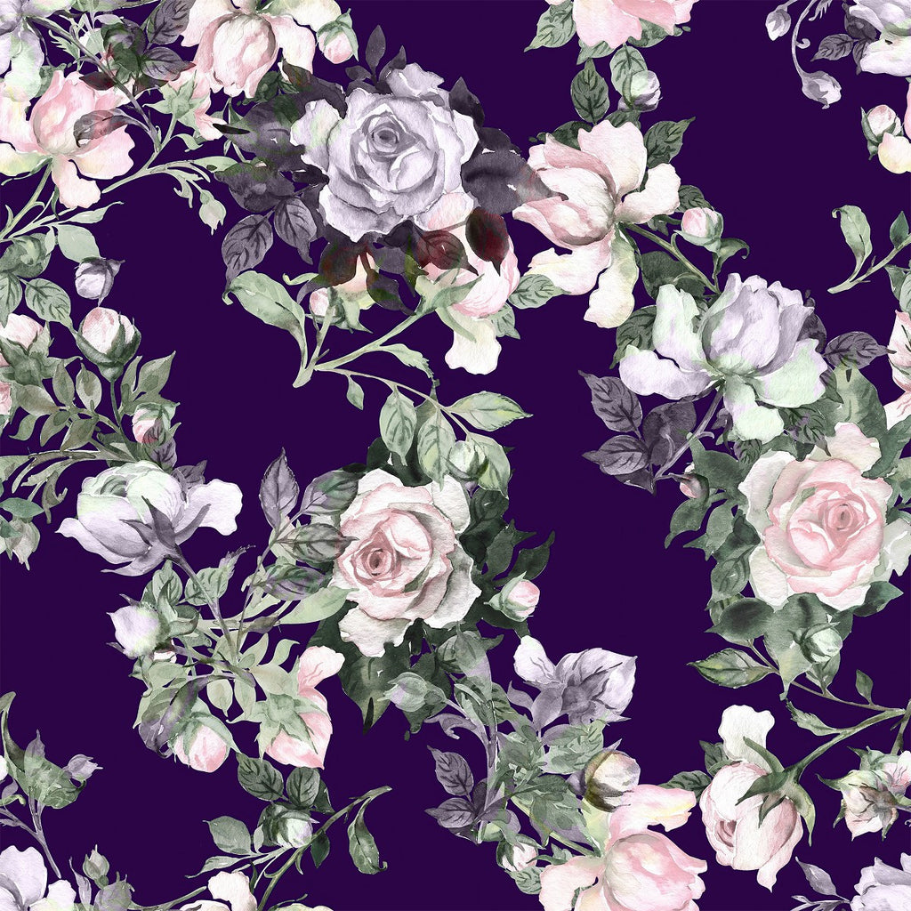 Dark Blue Wallpaper with Roses  uniQstiQ Floral