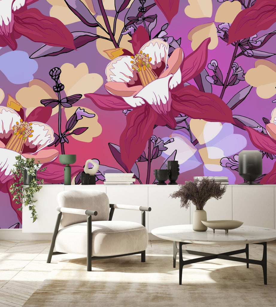 Orchid Flowers Wallpaper  uniQstiQ Long Murals