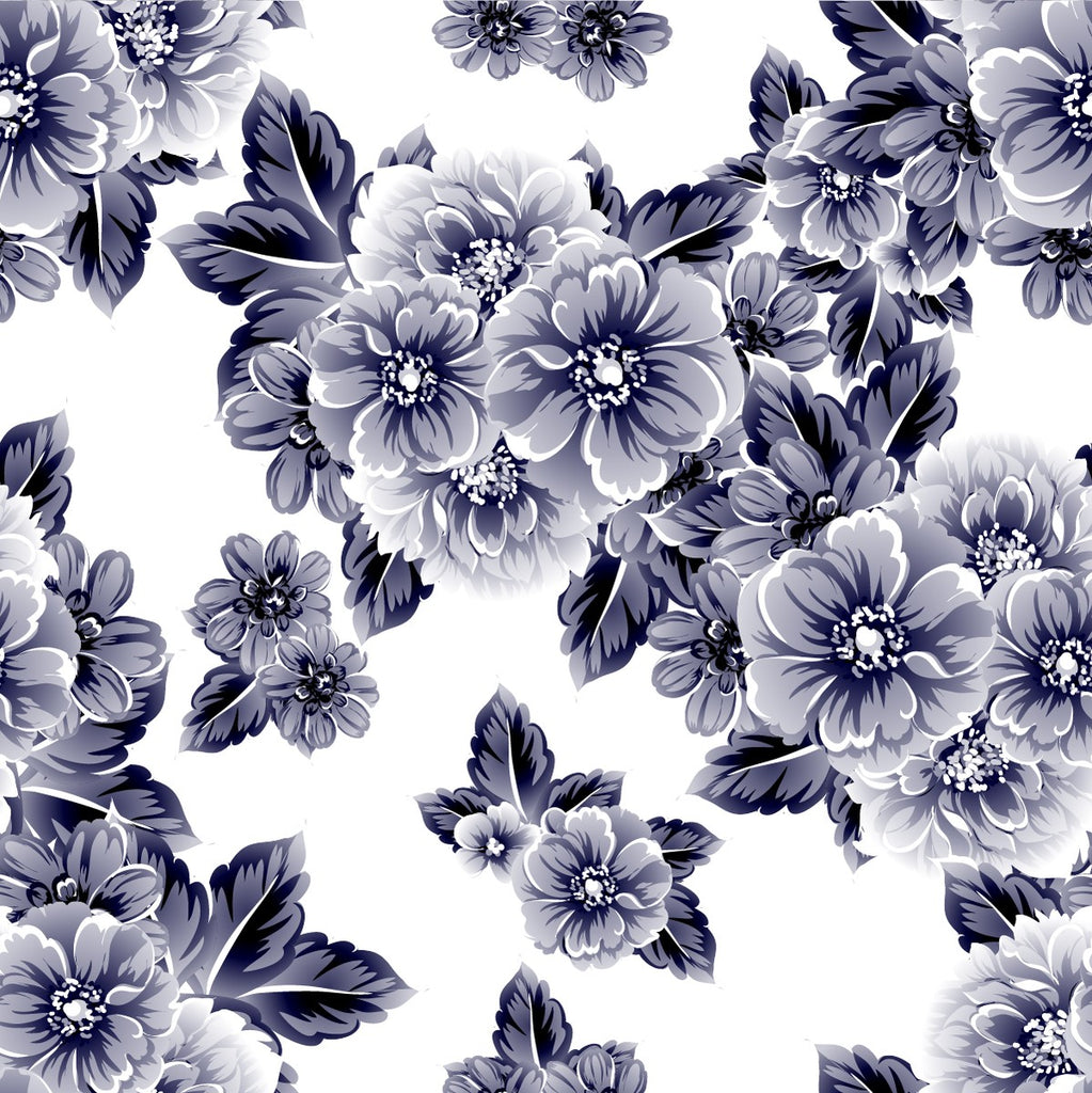 White Wallpaper with Flowers  uniQstiQ Floral