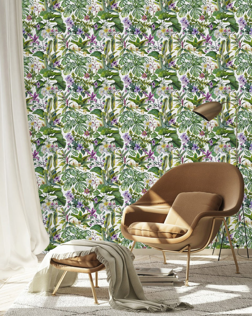 Green Exotic Plants and Flowers Wallpaper  uniQstiQ Tropical