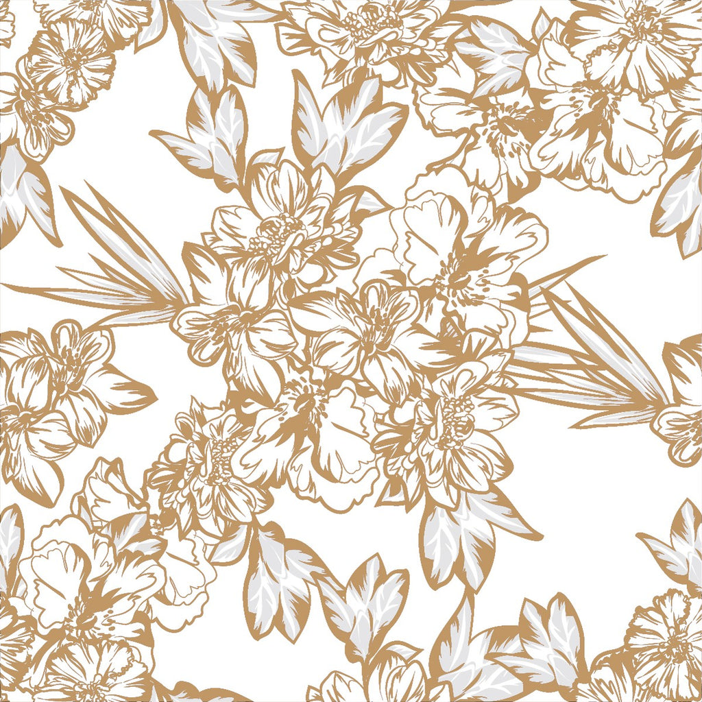 Beige Flowers Wallpaper uniQstiQ Floral