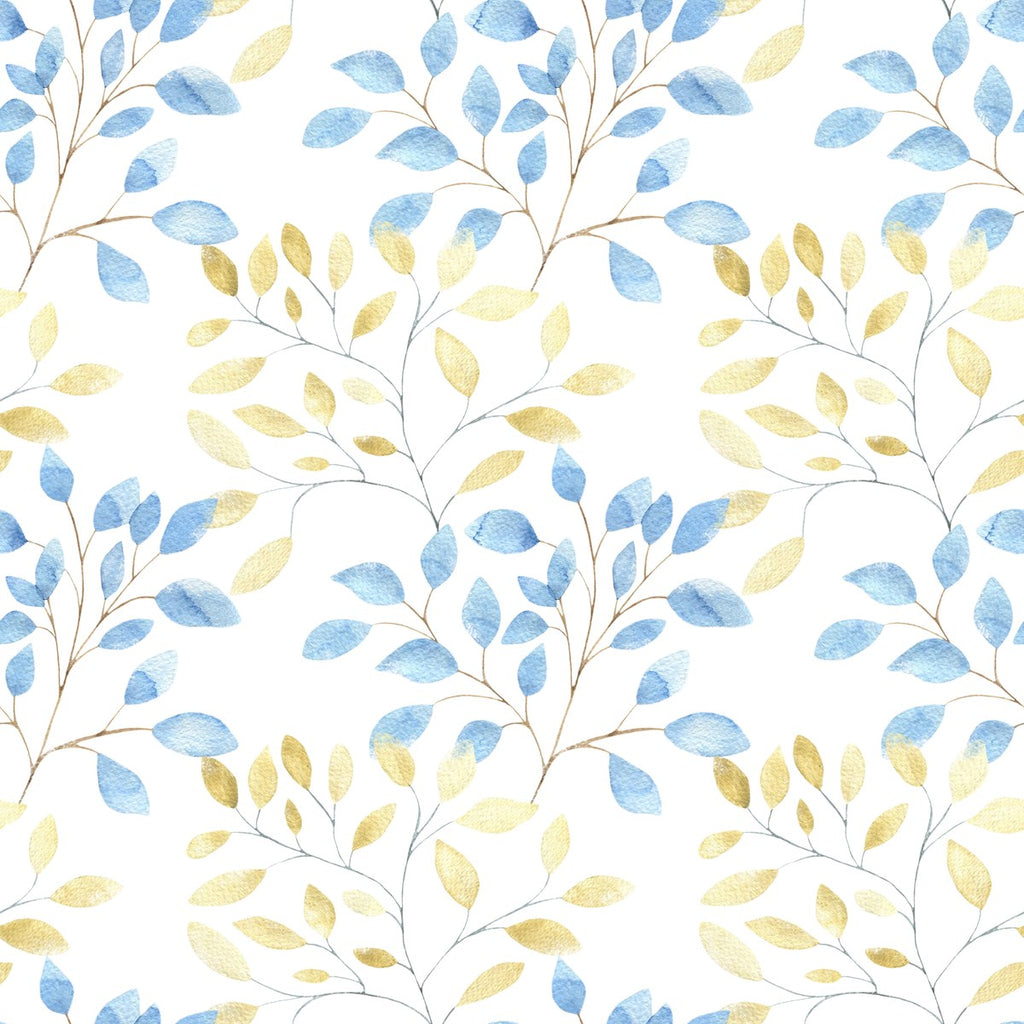 Yellow and Blue Leaves Wallpaper