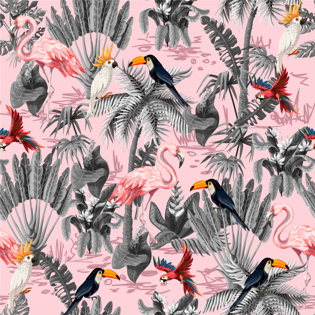 Tropical Animals and Birds Wallpaper