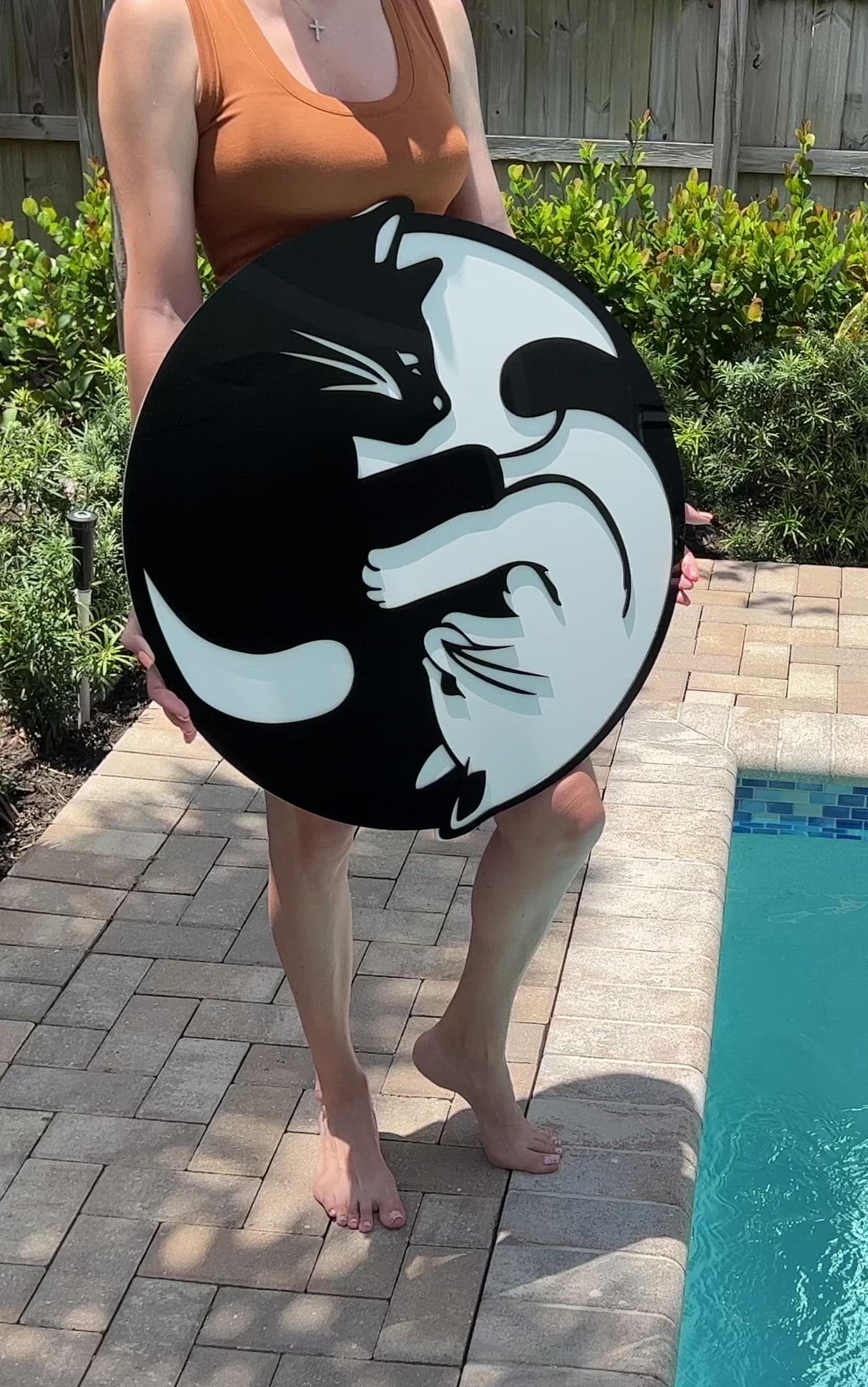 Yin Yang Cats High Gloss Acrylic Art Printed