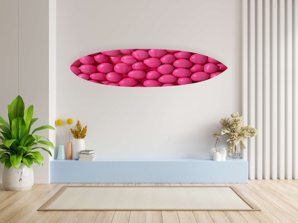 Pink Candy Acrylic Surfboard Wall Art
