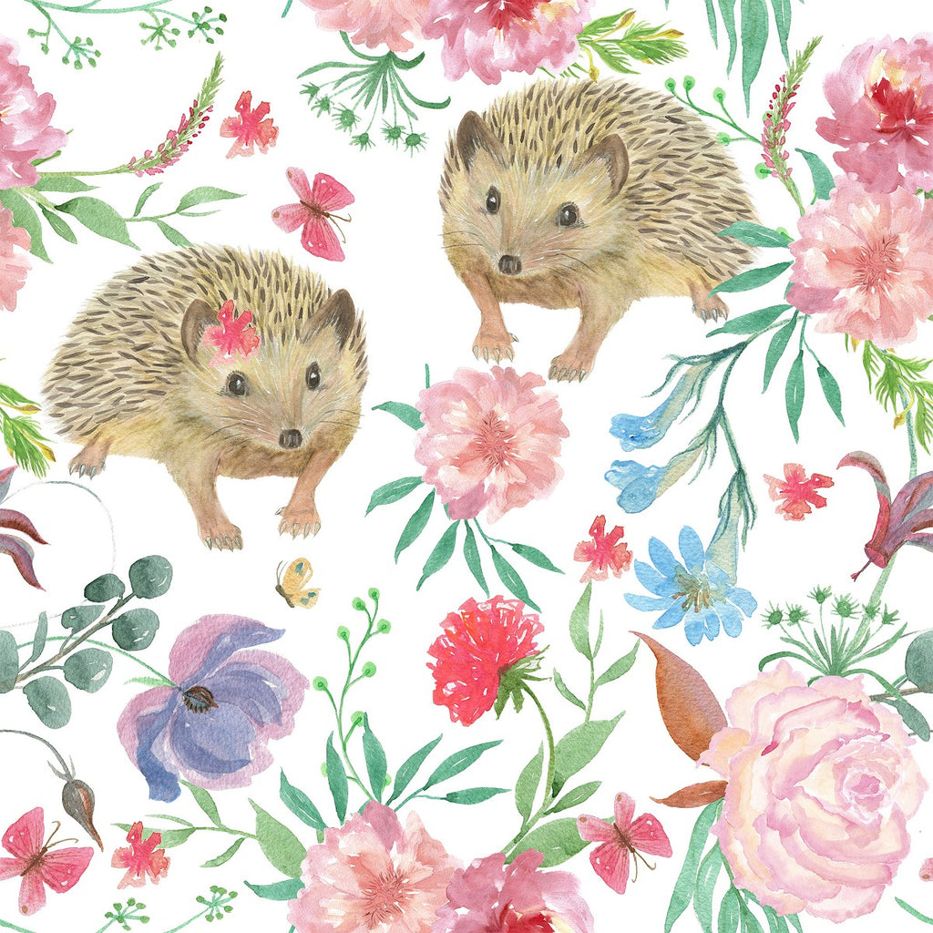 Hedgehogs between Flowers Wallpaper uniQstiQ Kids
