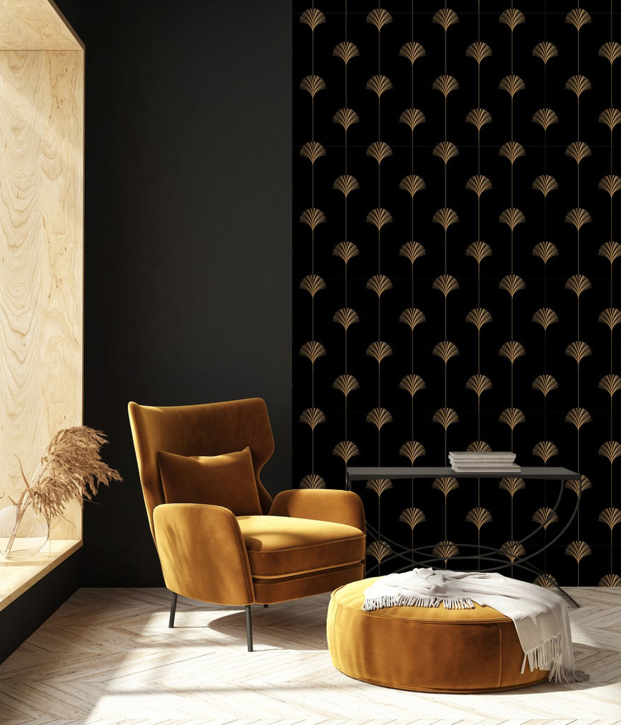 Dark Wallpaper with Gold Pattern uniQstiQ Geometric