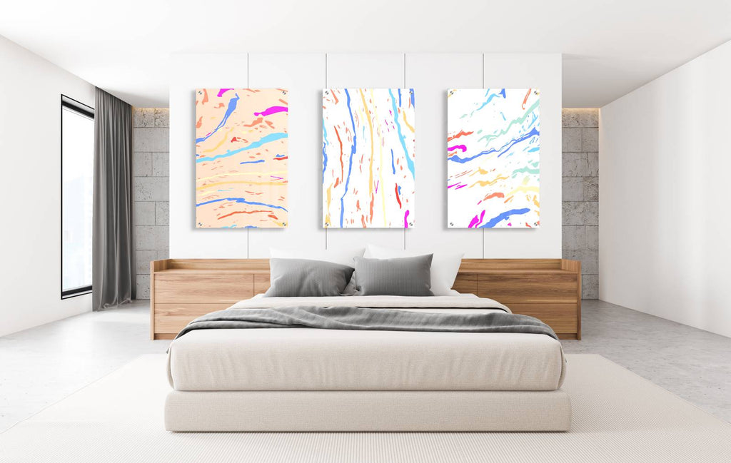 Color Splashes Set of 3 Prints Modern Wall Art Modern Artwork Image 2