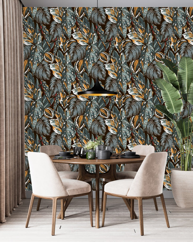 Large Exotic Leaves Wallpaper  uniQstiQ Tropical