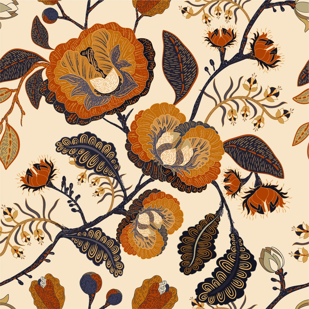 Brown Floral Wallpaper  uniQstiQ Vintage