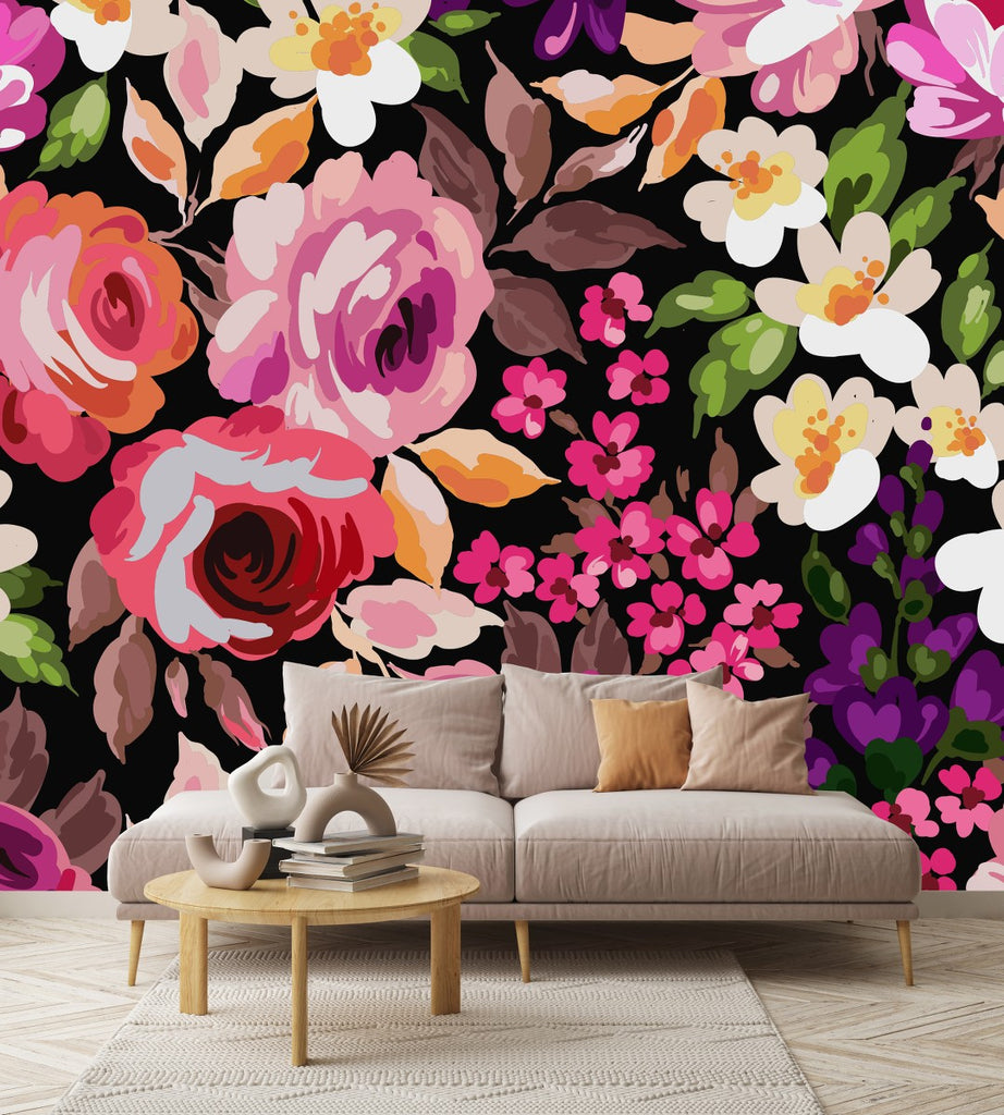 Brightly Floral Wallpaper uniQstiQ Murals