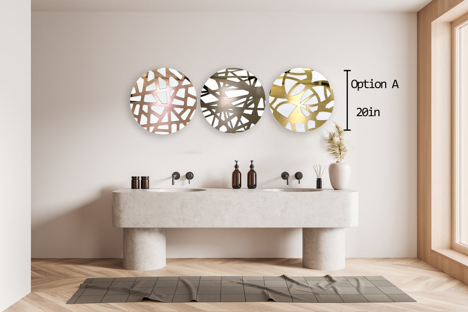 Mirrored Acrylic Circle Round Wall Decor Set of 8 Contemporary Art buy at  the best price with delivery – uniqstiq
