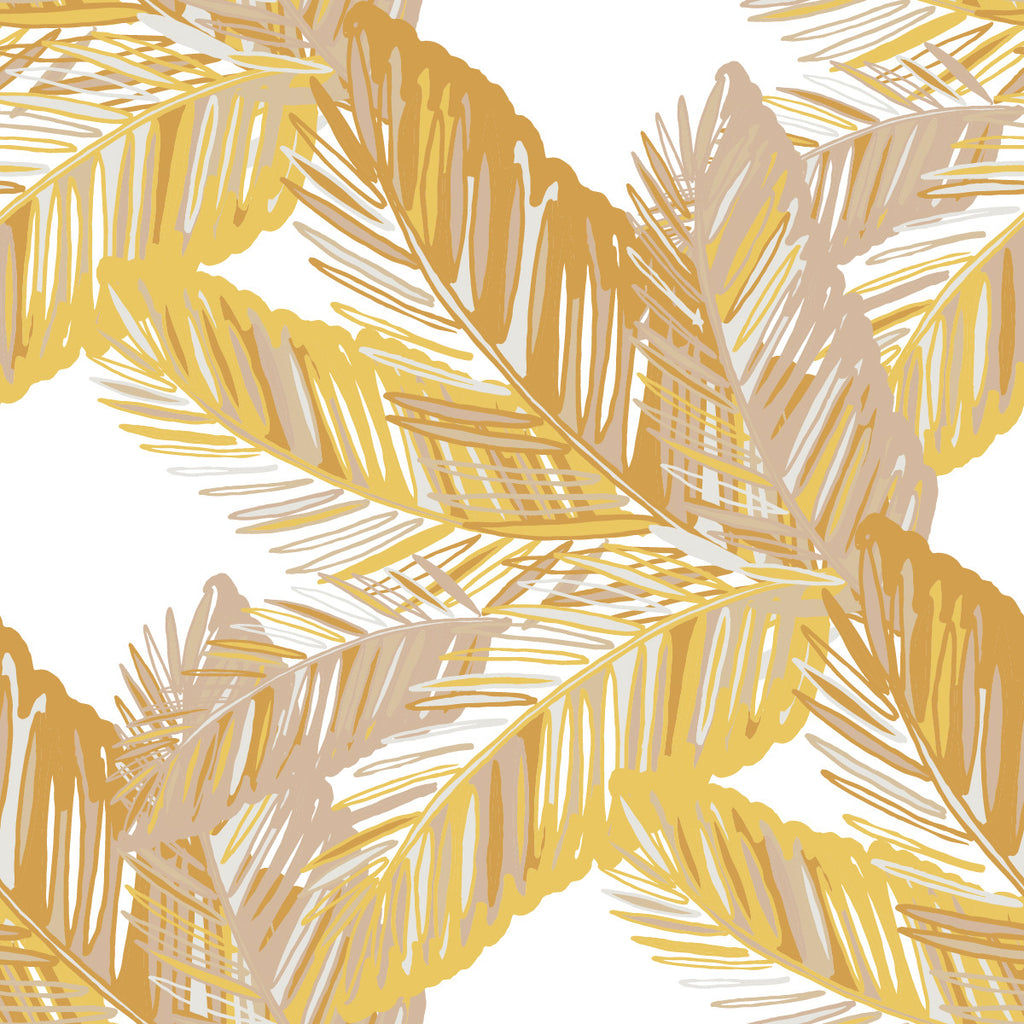 Yellow Palm Leaves Wallpaper  uniQstiQ Tropical
