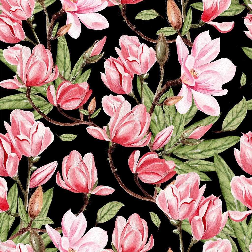 Dark Wallpaper with Pink Flowers  uniQstiQ Floral