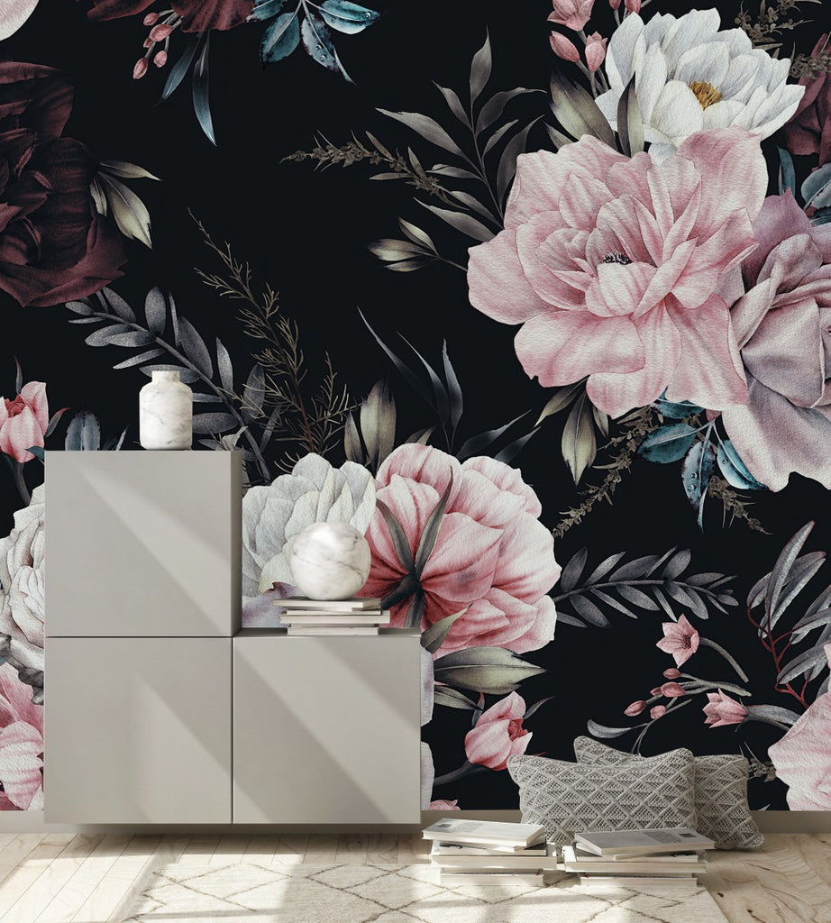 Dark Floral Wallpaper  uniQstiQ Murals