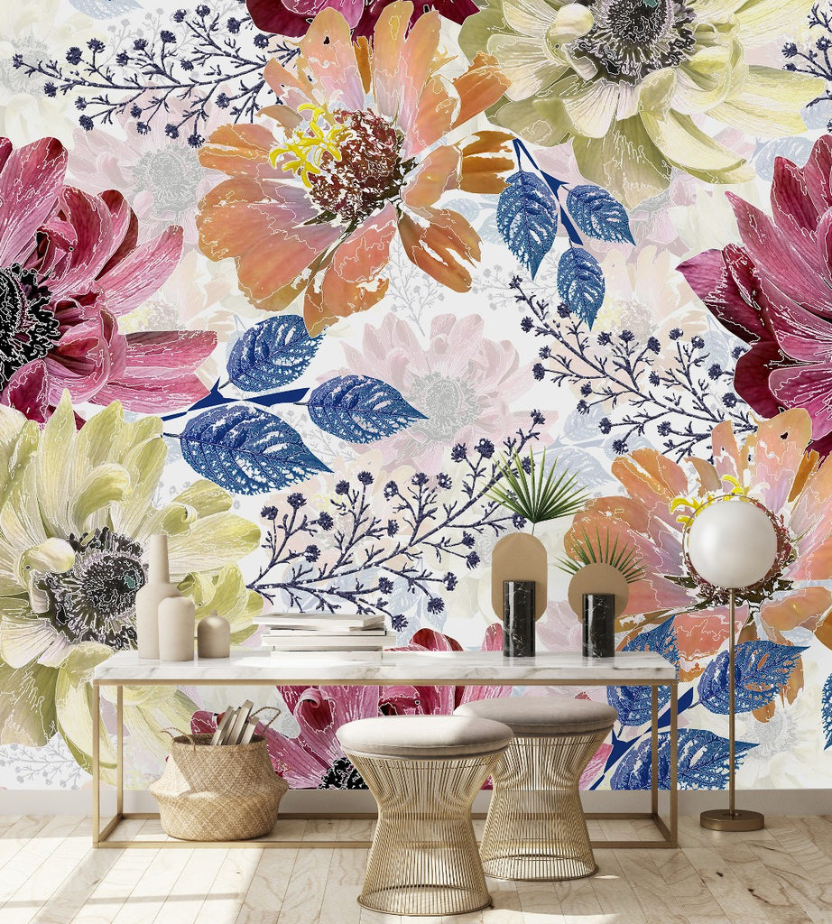 Large Flowers Wallpaper  uniQstiQ Murals