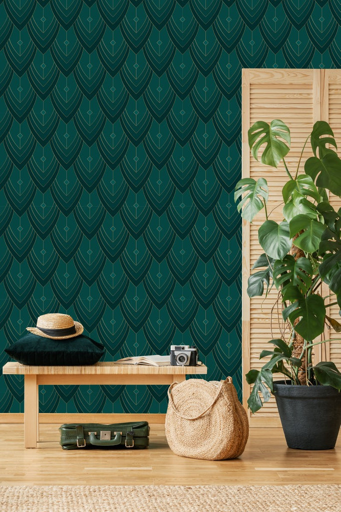 Dark Green Pattern Wallpaper  uniQstiQ Geometric