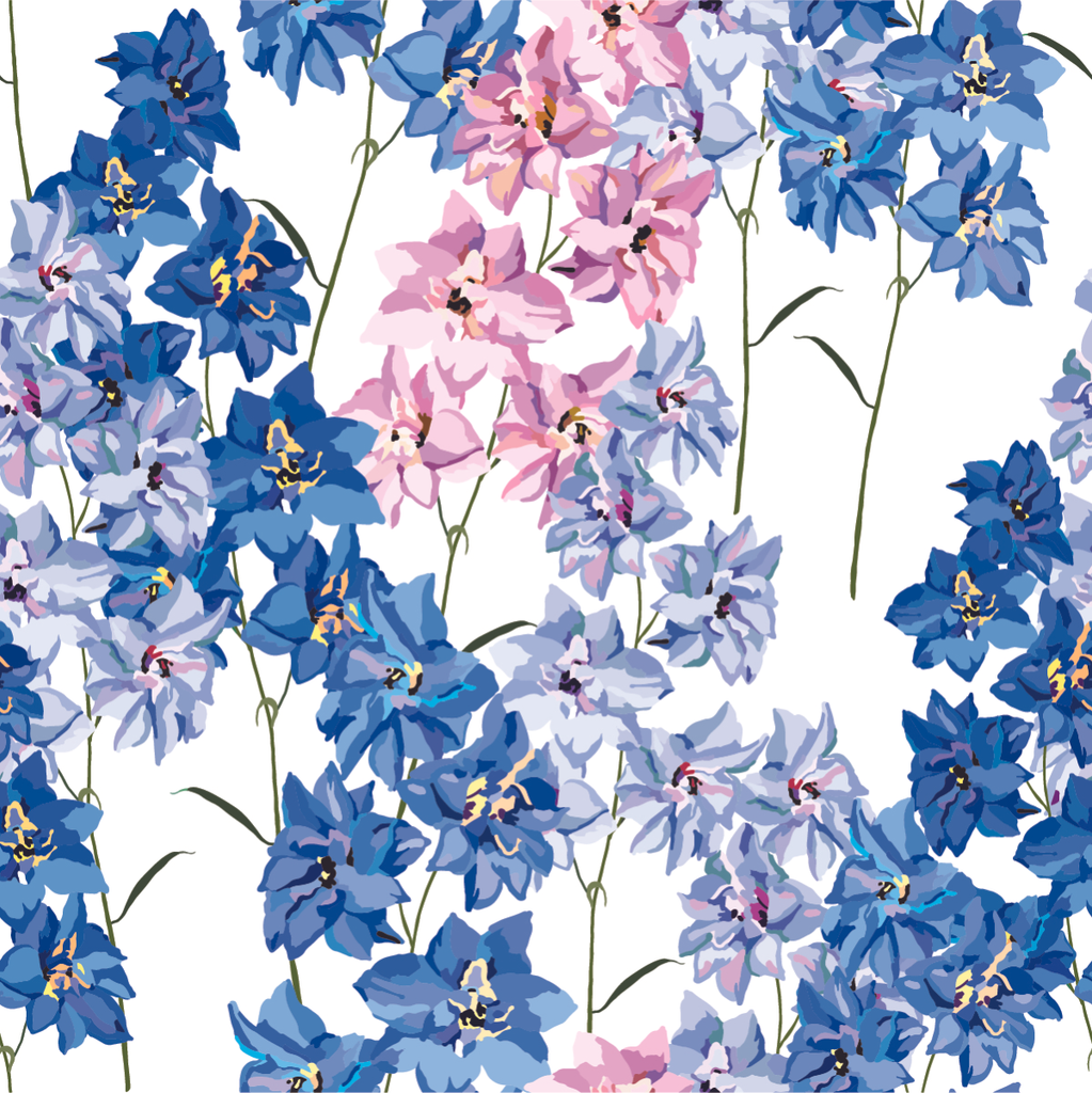 Blue Flowers Wallpaper uniQstiQ Floral