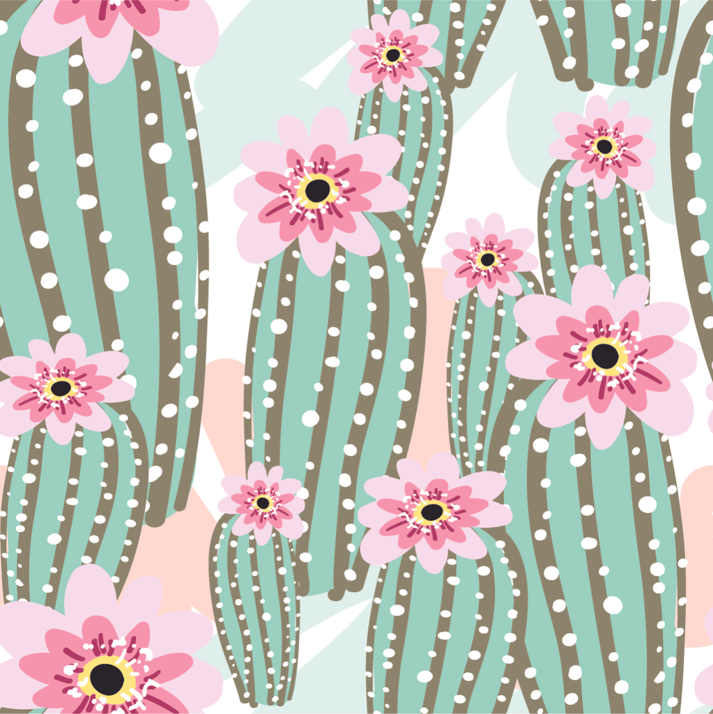 Cactus with Pink Flowers Wallpaper uniQstiQ Kids