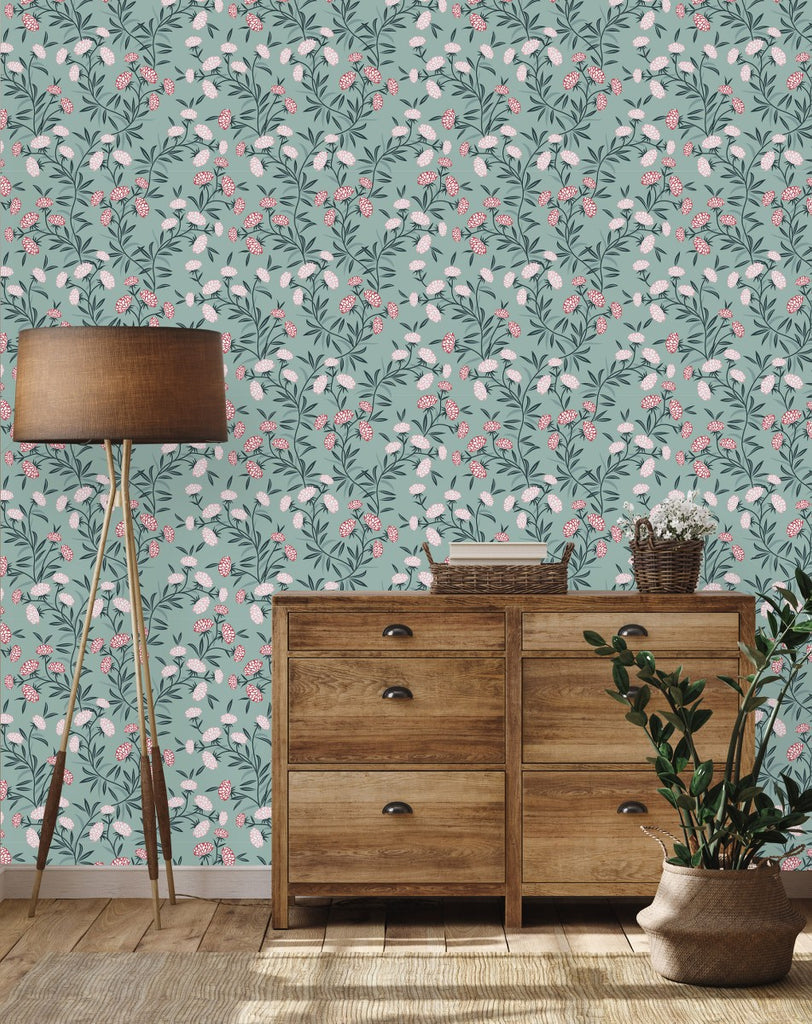 Red and Pink Flowers Wallpaper uniQstiQ Floral