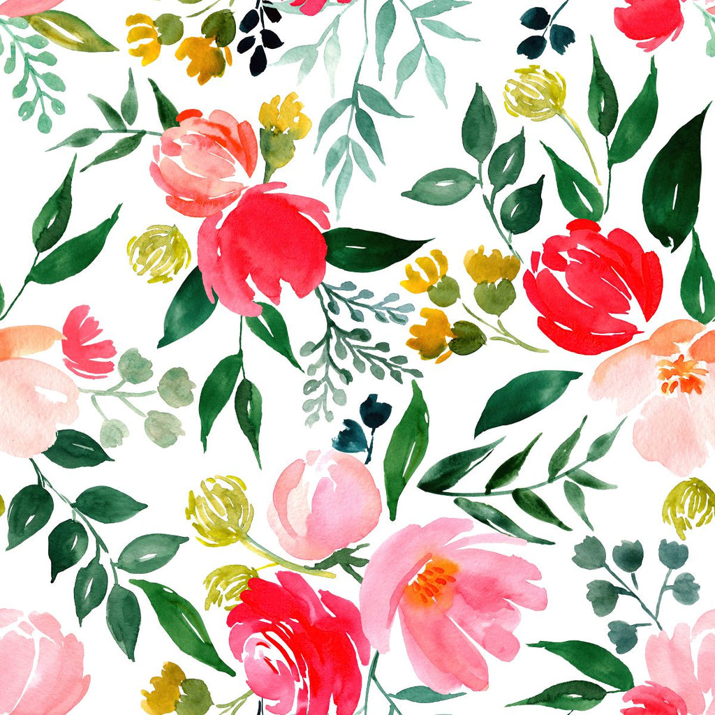 Watercolor Red Flowers Wallpaper