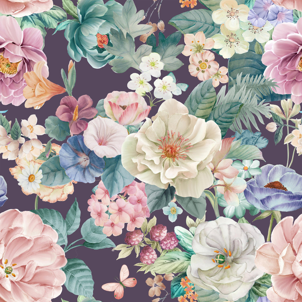 Multicolored Floral Wallpaper  uniQstiQ Murals