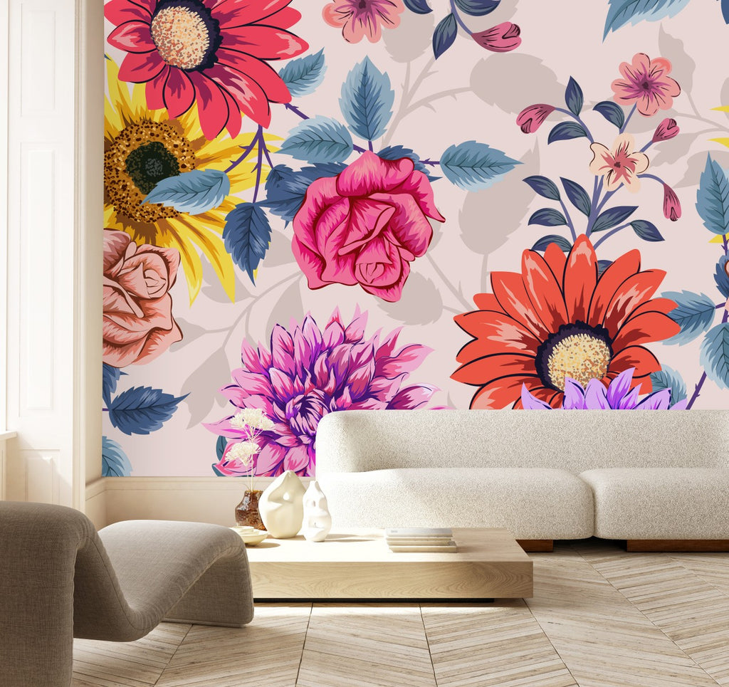 Brightly Field's Flowers Wallpaper uniQstiQ Murals