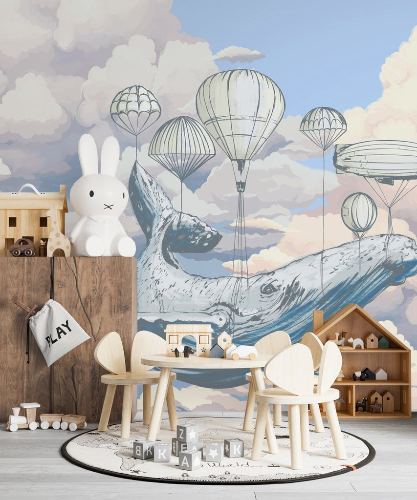 Whale on the Clouds Wallpaper uniQstiQ Long Murals