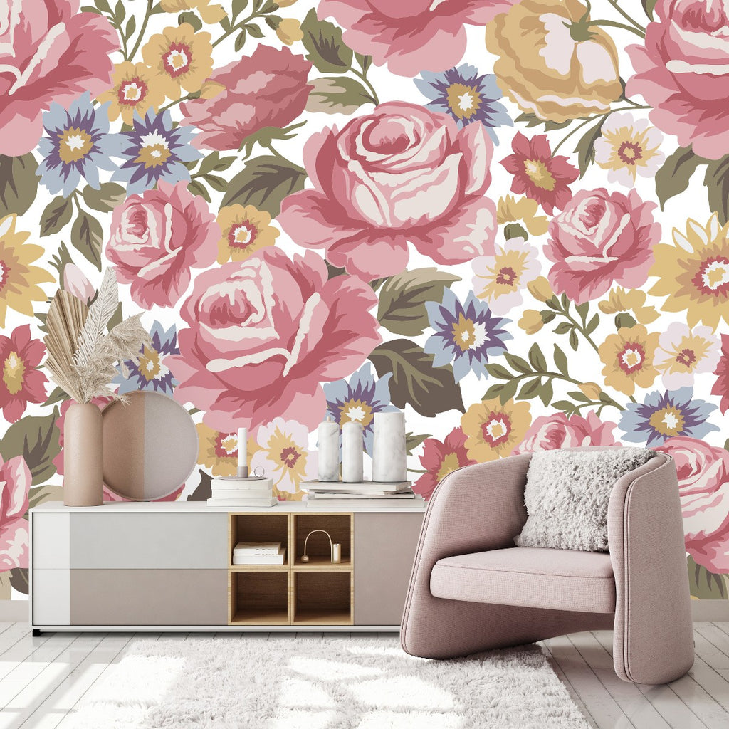 Pink Roses Wallpaper uniQstiQ Murals