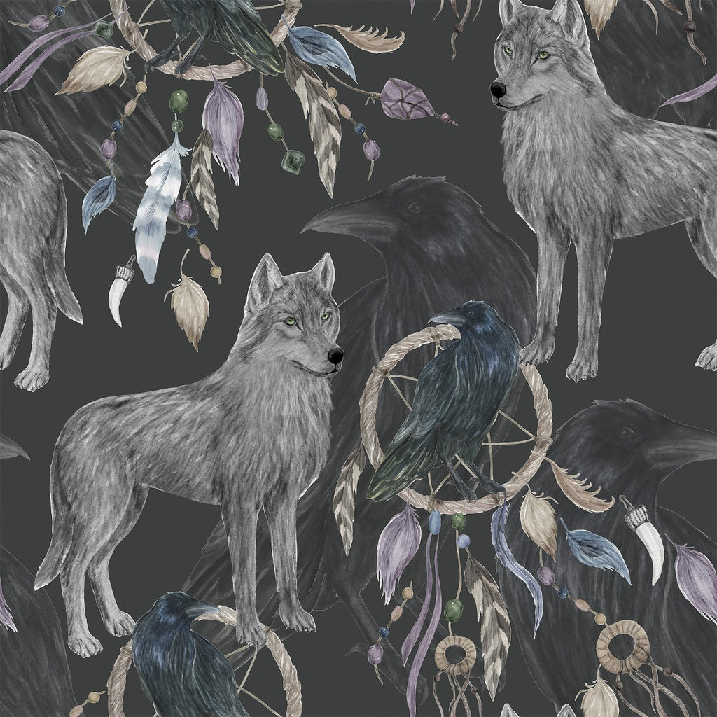 Dark Wallpaper with Wolves  uniQstiQ Kids