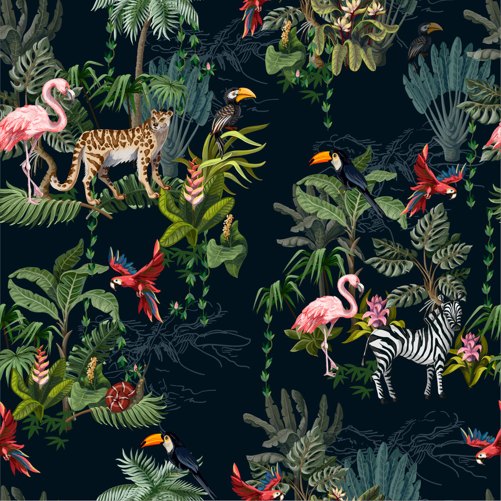 Exotic Animals Wallpaper uniQstiQ Tropical