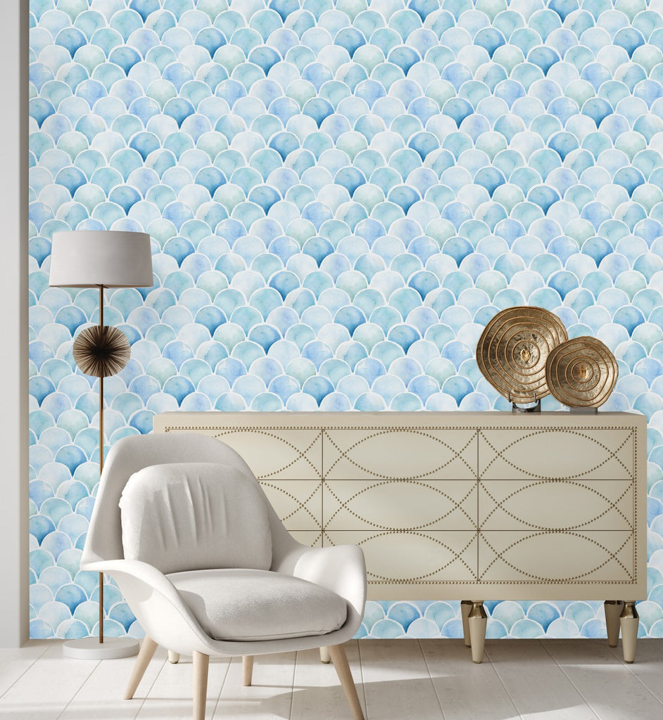 Light Blue Pattern Wallpaper uniQstiQ Geometric
