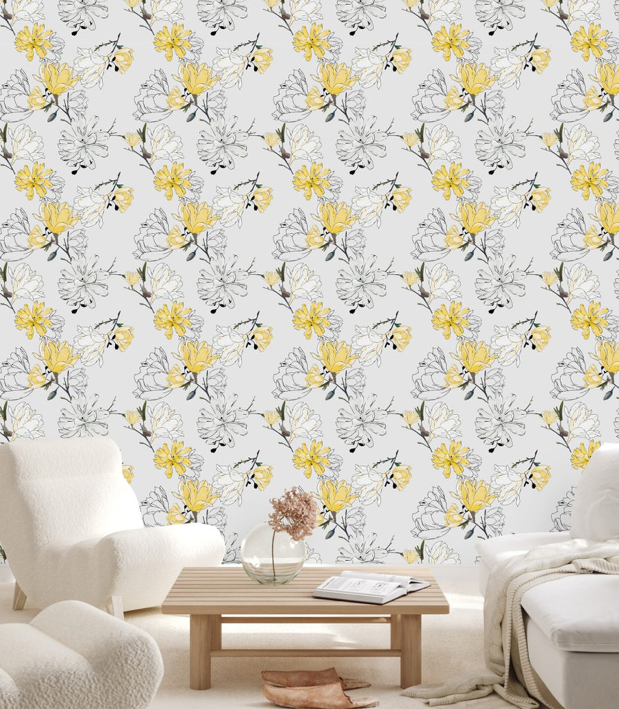 Yellow Flowers Wallpaper  uniQstiQ Floral