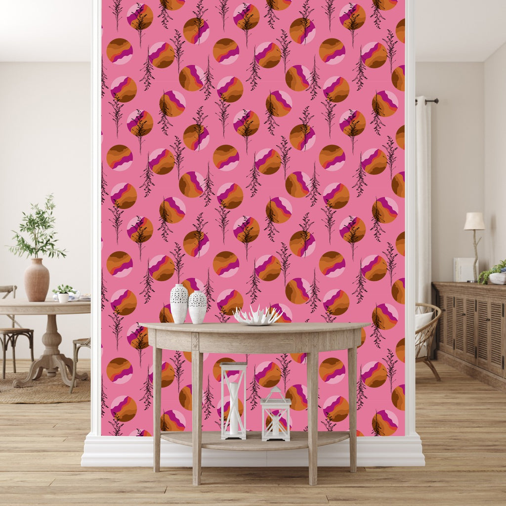 Brightly Pink Wallpaper uniQstiQ Geometric