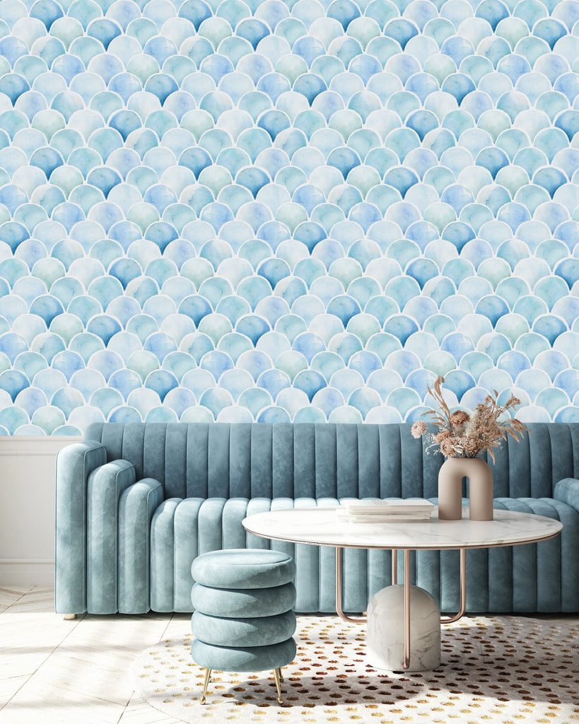 Light Blue Pattern Wallpaper uniQstiQ Geometric
