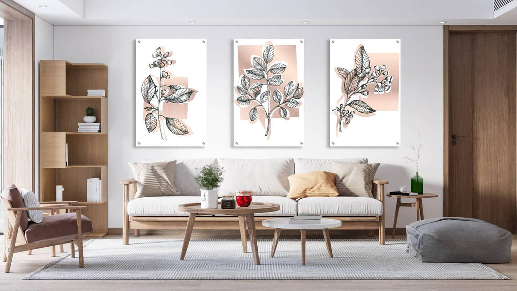 Foliage Pattern Set of 3 Prints Modern Wall Art Modern Artwork Image 2