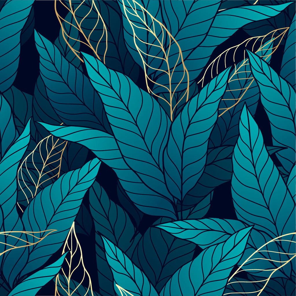 Turquoise Leaves Wallpaper  uniQstiQ Botanical