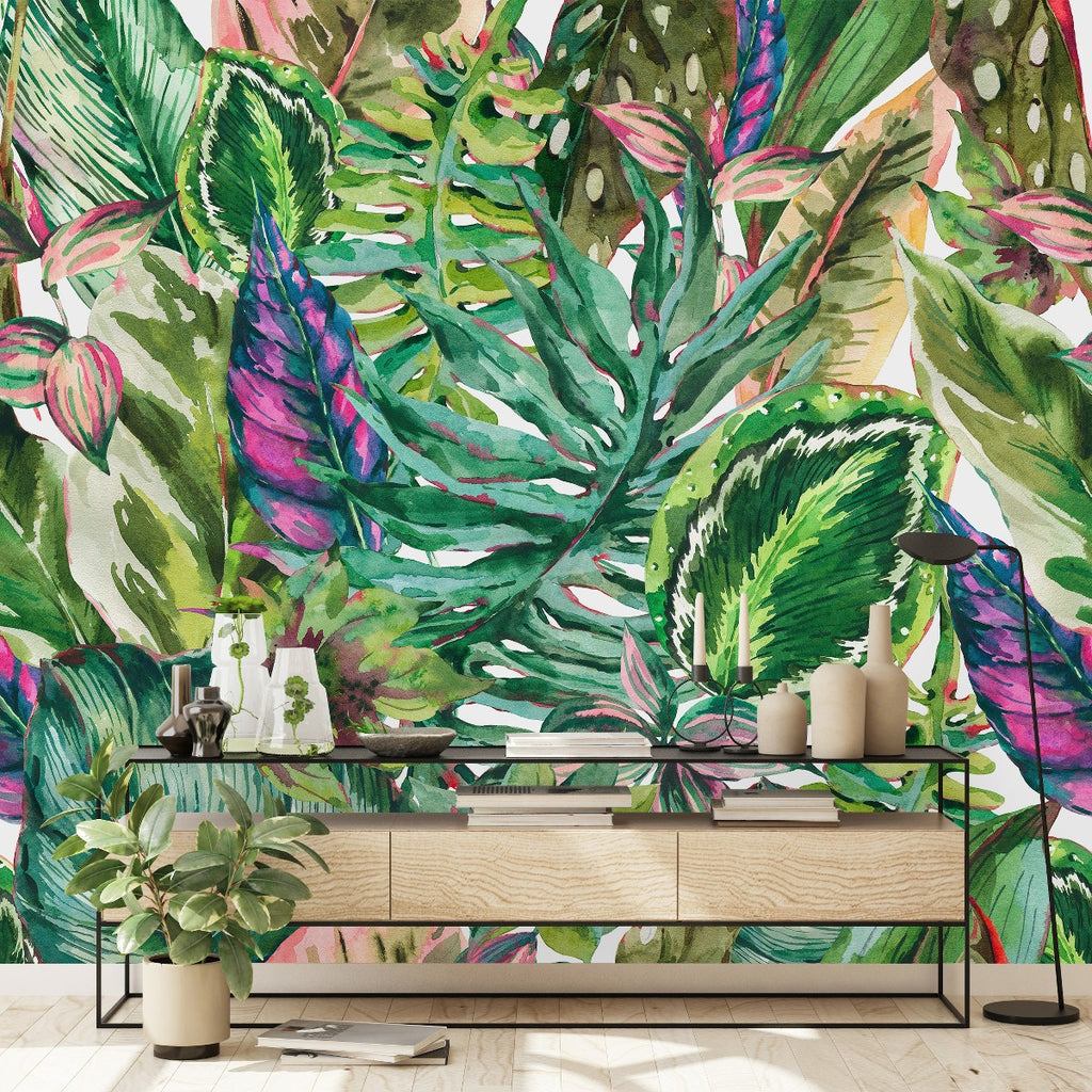 Exotic Leaves Pattern Wallpaper uniQstiQ Murals
