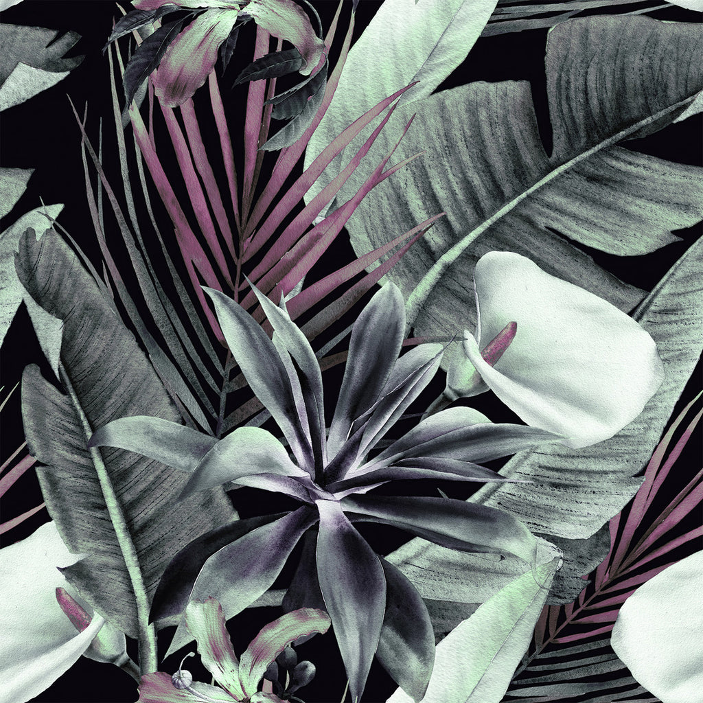 Dark Green Plant's Leaves Wallpaper uniQstiQ Tropical