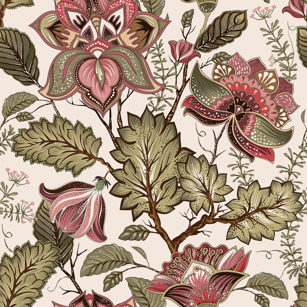 Green Floral Pattern Wallpaper  uniQstiQ Vintage