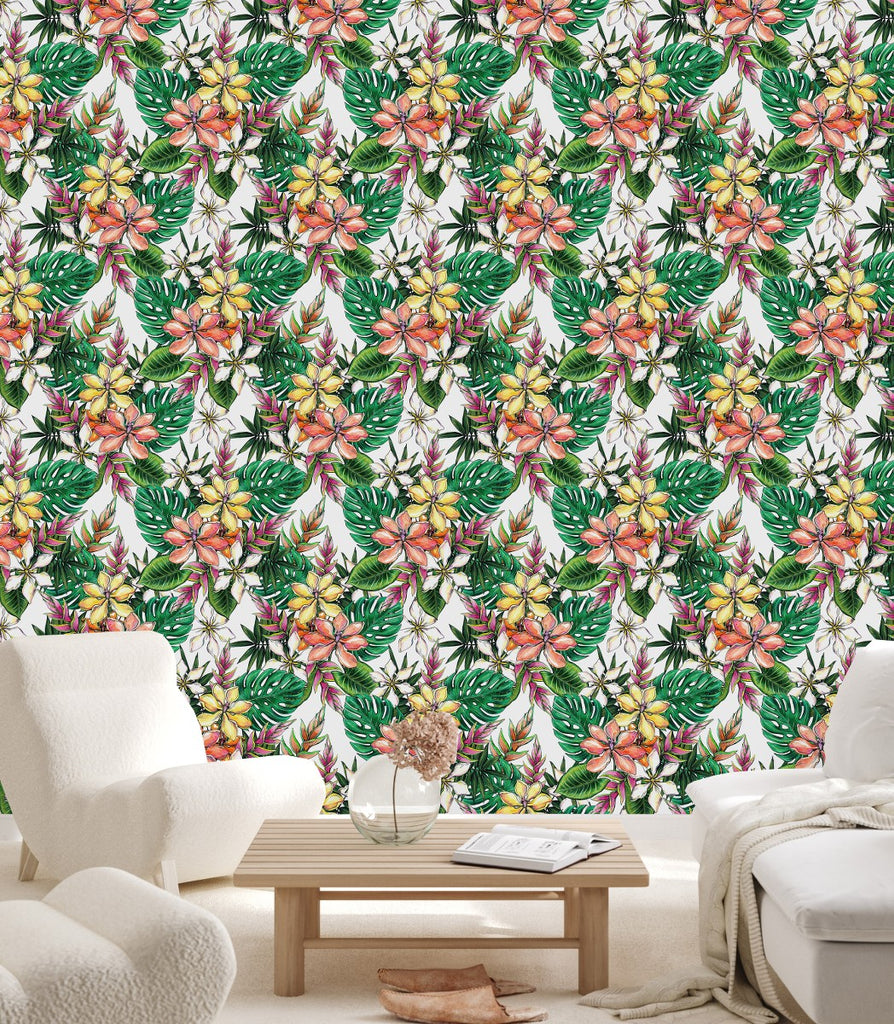 Exotic Floral Pattern Wallpaper  uniQstiQ Tropical