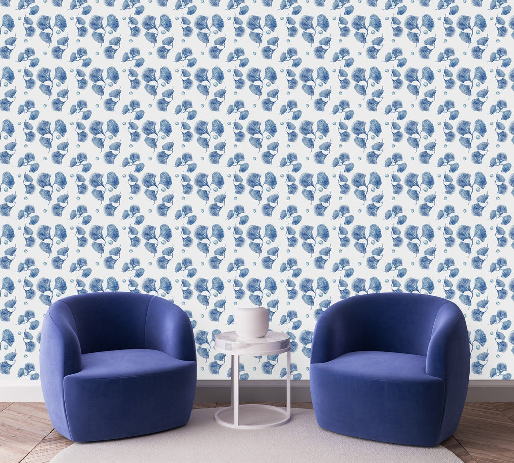 Blue Floral Water Colored Wallpaper uniQstiQ Floral