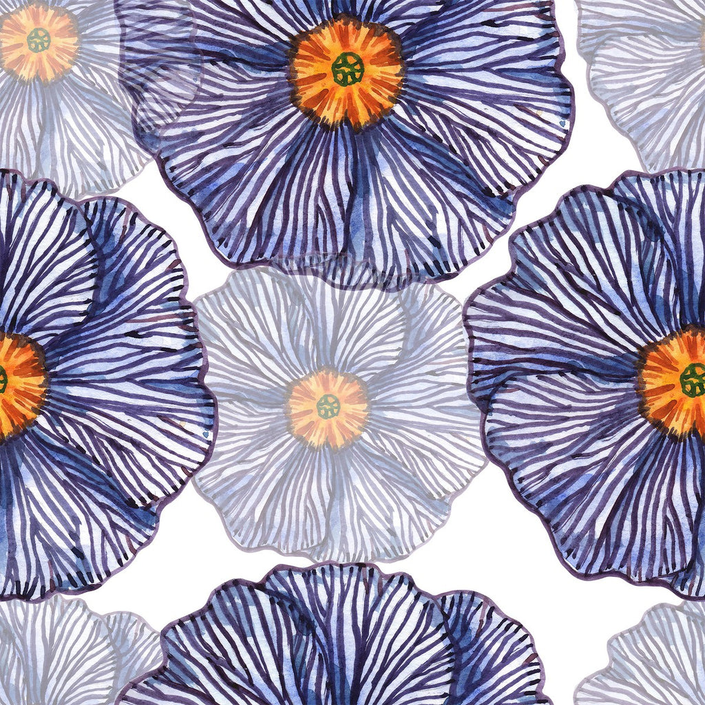 Blue Flowers Wallpaper uniQstiQ Floral