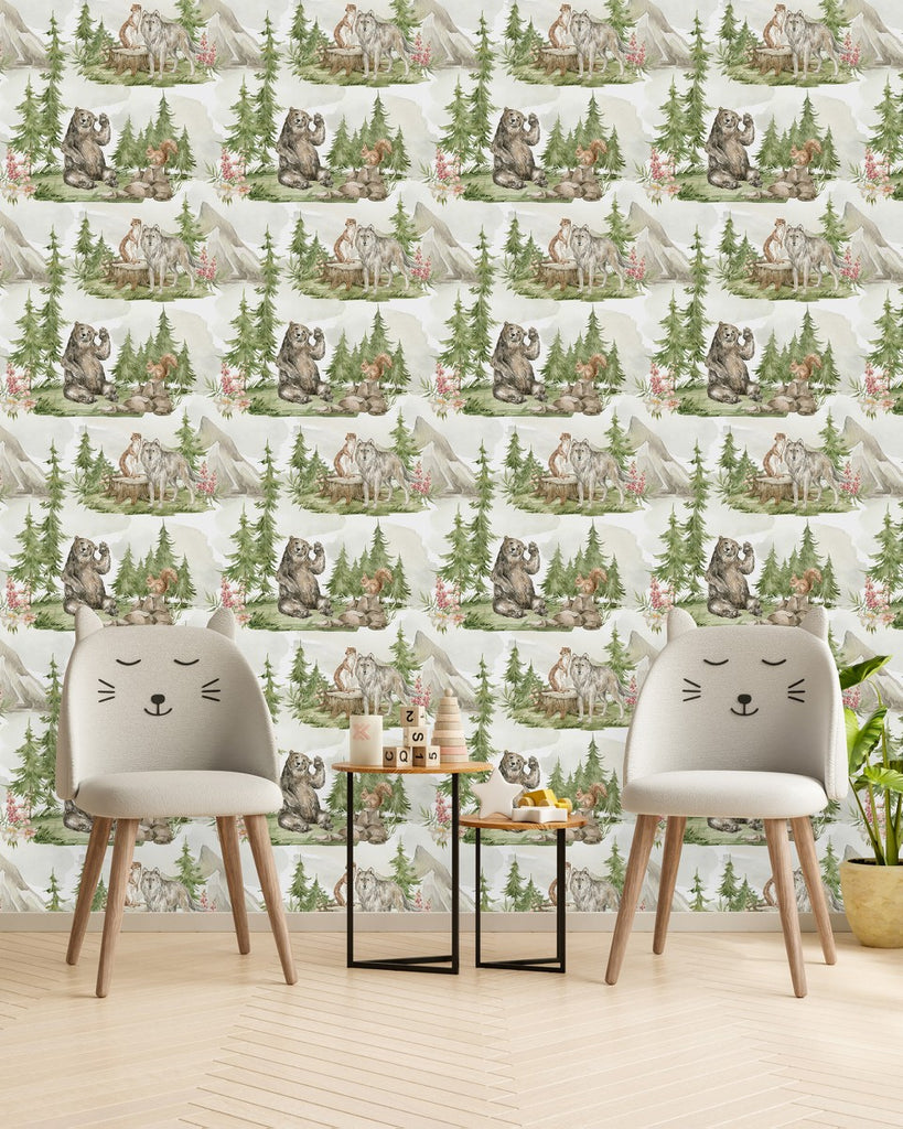 Forest with Animals Wallpaper uniQstiQ Kids