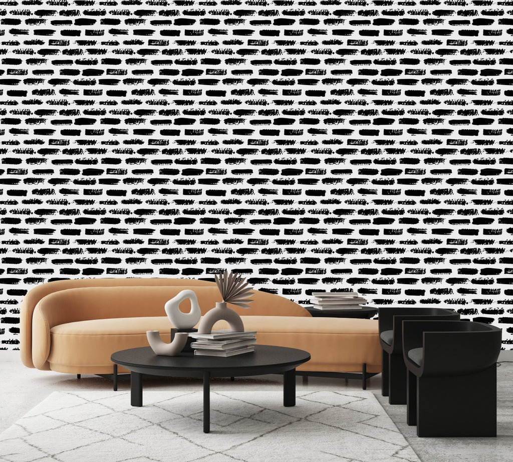 Black Strokes Wallpaper uniQstiQ Geometric