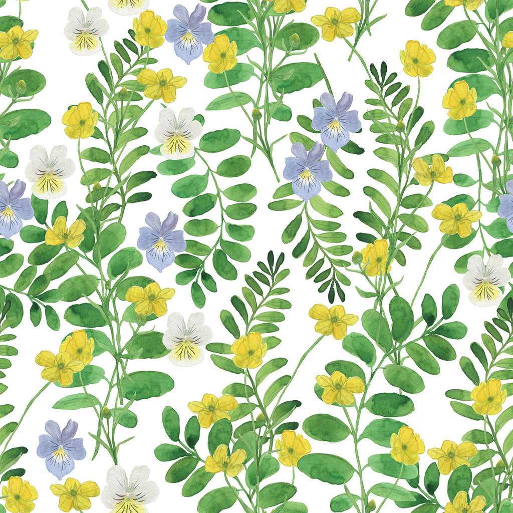 Yellow Flowers with Green Leaves Wallpaper uniQstiQ Botanical