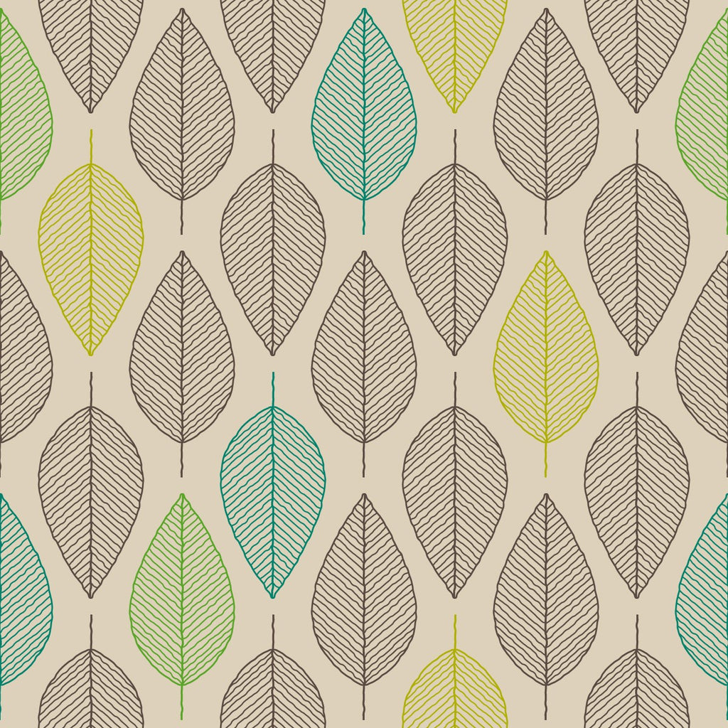 Green and Black Leaves Pattern Wallpaper uniQstiQ Botanical